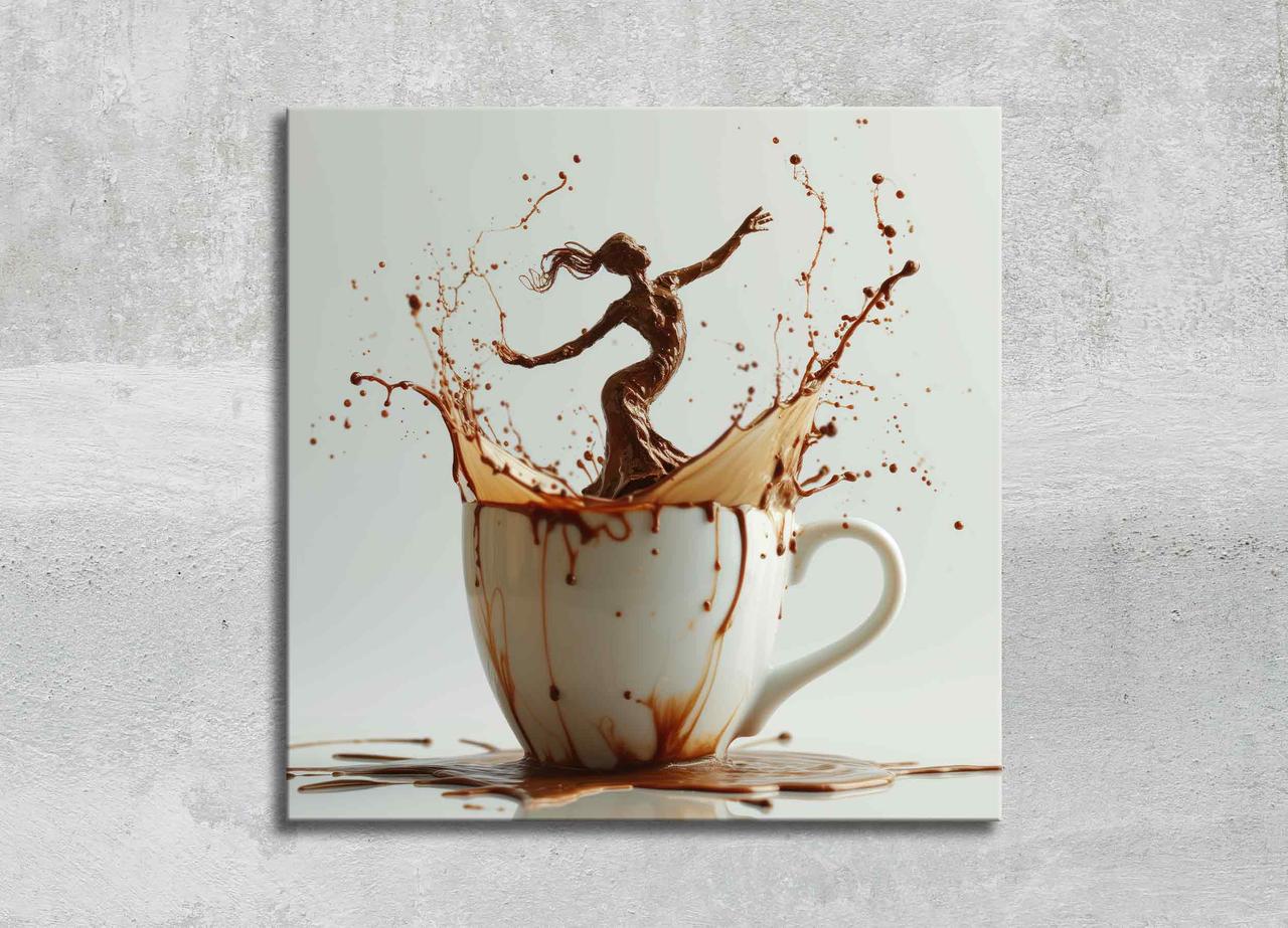 Картина Чашка з Кава Бризки Кава Декор на Стіну Яскрава Декорація на Кухню Магія Ранку Креативна Картина VE
