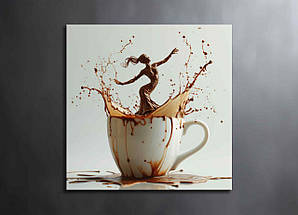 Картина Чашка з Кава Бризки Кава Декор на Стіну Яскрава Декорація на Кухню Магія Ранку Креативна Картина VE, фото 2