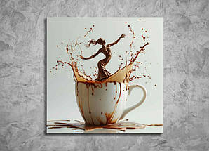 Картина Чашка з Кава Бризки Кава Декор на Стіну Яскрава Декорація на Кухню Магія Ранку Креативна Картина VE, фото 3