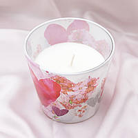 Свічка ароматизована в стакані Dream Garden Flowers hearts 30 годин горіння Bartek Candles топ