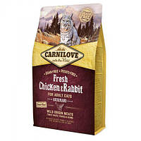 Сухой корм Carnilove Fresh Chicken & Rabbit для взрослых кошек, курица и кролик, 2 кг LE 129115-99