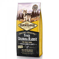 Сухой корм Carnilove Fresh Chicken & Rabbit для взрослых собак всех пород, курица и кролик, 12 кг LE 129634-99