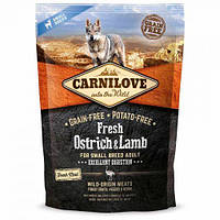 Сухой корм Carnilove Fresh Ostrich & Lamb для взрослых собак мелких пород, ягненок и страус, 1,5 кг LE