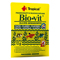 Сухой корм Tropical Bio-Vit для травоядных аквариумных рыб, 12 г (хлопья) LE 138949-99