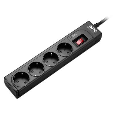 Мережевий фільтр живлення APC Essential SurgeArrest 4 outlets, Black (P43B-RS)