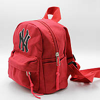 Рюкзак детский NY, Брендовый красный унисекс рюкзак, Детский рюкзак маленький з написом топ
