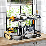 Сушарка для посуду з нержавіючої сталі,Storage Shelf Sink storage rack XL-738, Органайзер для кухні, фото 4