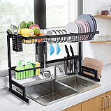 Сушарка для посуду з нержавіючої сталі,Storage Shelf Sink storage rack XL-738, Органайзер для кухні, фото 6