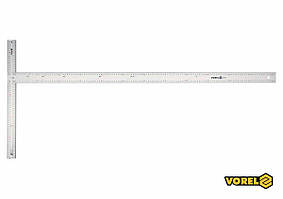 Кутник алюмінієвий VOREL : 1200 х 390 мм, з розмітками кутів 15-75° [2/10]