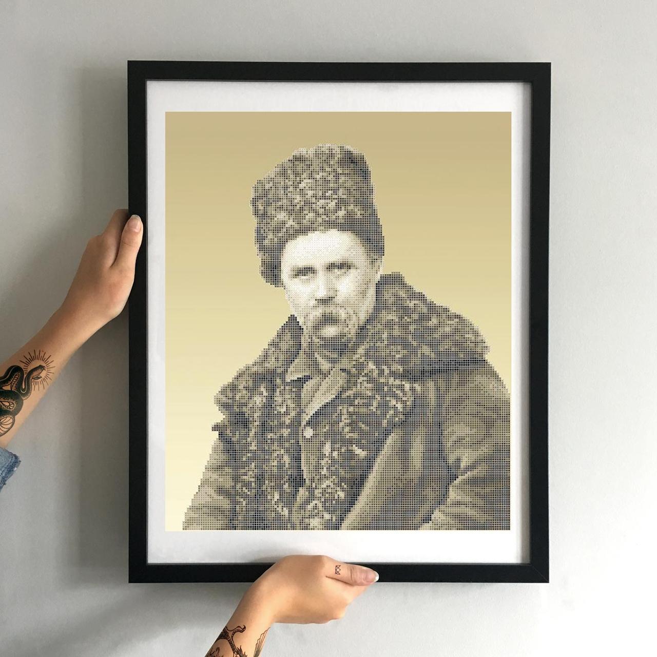 Схема картини Золота Підкова ЗПЛ-021 "Тарас Шевченко" для вишивання бісером на шовку, фото 1