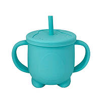 Силиконовая чашка-поилка с крышкой MGZ-0302(Turquoise) 200 мл ch
