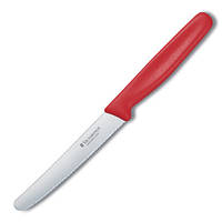 Нож кухонный Victorinox Standart 11 см серрейтор, скругленный, красный