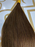 Натуральные волосы для наращивания в срезе 35 см, 100 г, #4 Коричневый