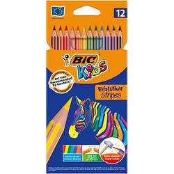 Олівці кольорові Bic Evolution Stripers 12 шт bc9505221 smart