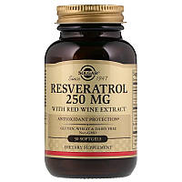 Ресвератрол (Resveratrol) Solgar 250 мг 30 капсул .Хит!