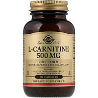 Карнитин Solgar L-Carnitine 500 mg 60 Veg Tabs .Хит!