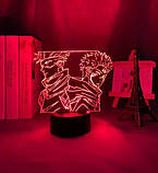 Акриловий 3D світильник - нічник Аніме Магічна битва Годжо Сатору та Ітадорі Юджі 16 кольорів + пульт, фото 2