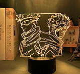 Акриловий 3D світильник - нічник Аніме Магічна битва Годжо Сатору та Ітадорі Юджі 16 кольорів + пульт, фото 4