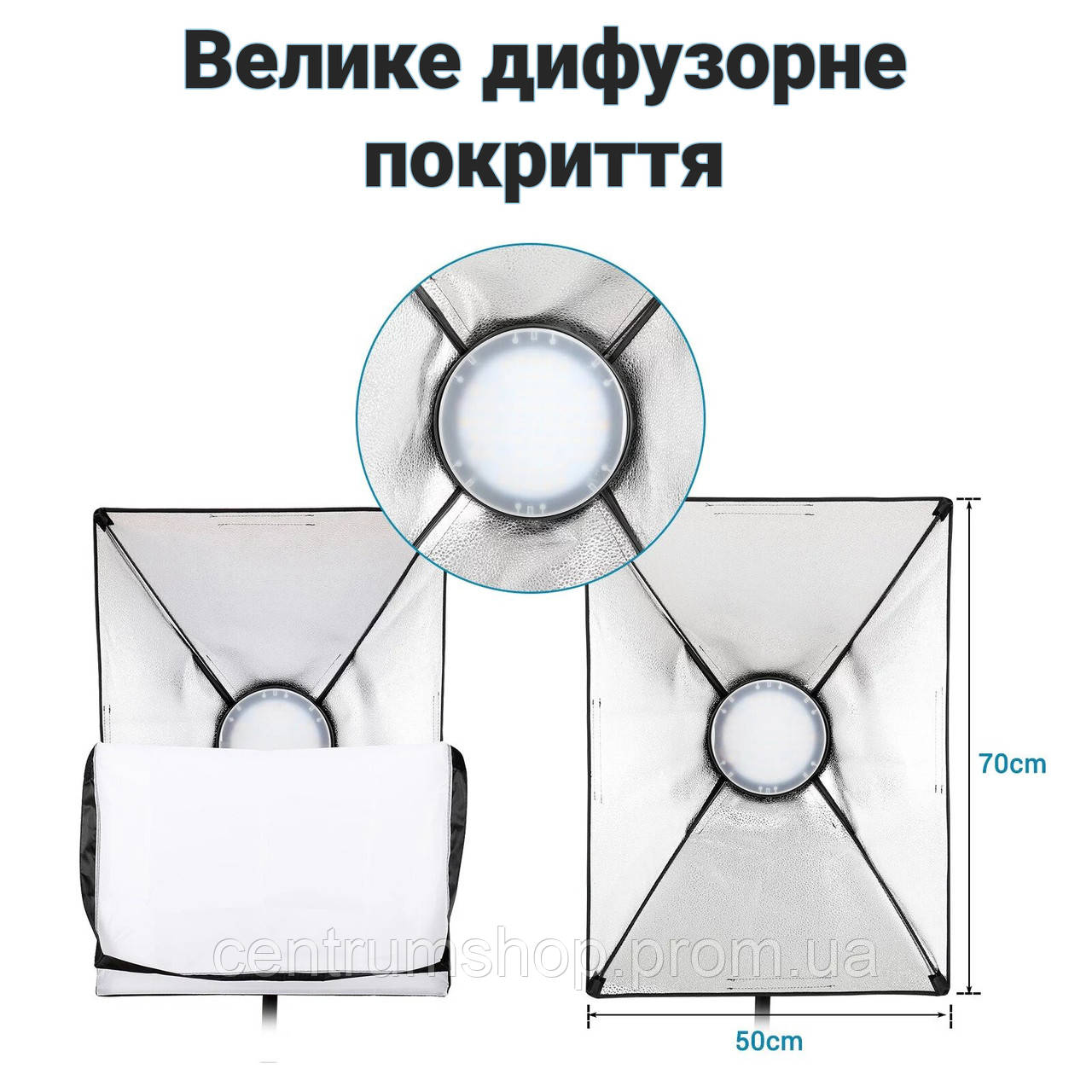 Комплект с 2-х светодиодных софтбоксов Andoer SBK-02 профессиональный набор постоянного света CT, код: 7402391 - фото 2 - id-p2141496976