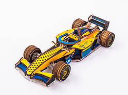 Механічний 3D конструктор Racer V3 Гоночний болід, дерев'яний конструктор UA