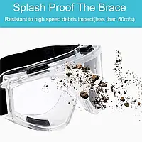 Захисні робочі окуляри-маска для захисту від пилу бруду капель вологи бризг стружки мілких частинок