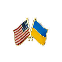 Брошь-значок BROCHE Флаг США-Украина разноцветная BRGV112716 ON, код: 7540287