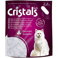 Наповнювач для котячого туалету Cristals Fresh з лавандою Силікагелевий всмоктувальний 3.2 кг NC, код: 7998240