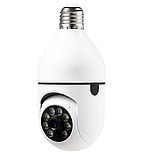 Поворотна 360° WiFi IP камера під патрон лампочки Е27 з прожектором, датчиком руху та ІЧ підсвічуванням, фото 8