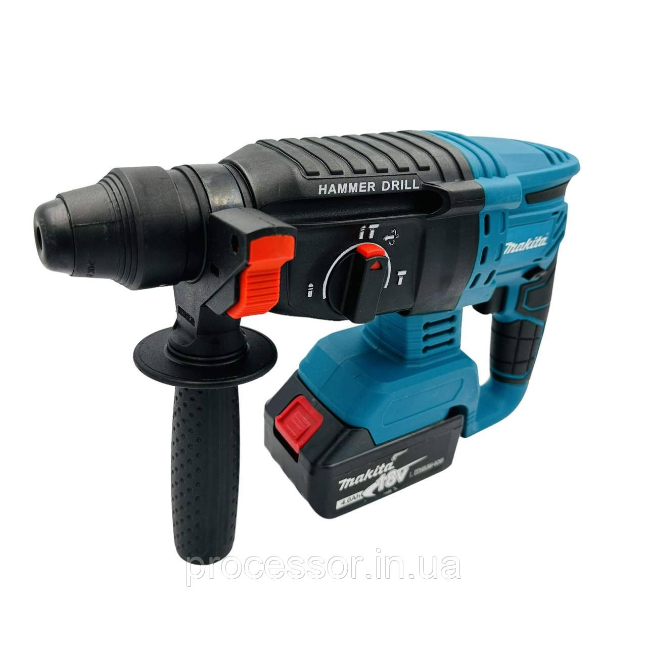 Універсальний потужний перфоратор Макіта з 3 режимами роботи Makita DH 202 BL 18В/4Ач з 2 АКБ та кейсом, фото 1