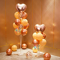 Набор 20 шаров с двумя стойками Ванильный крем Розовое золото