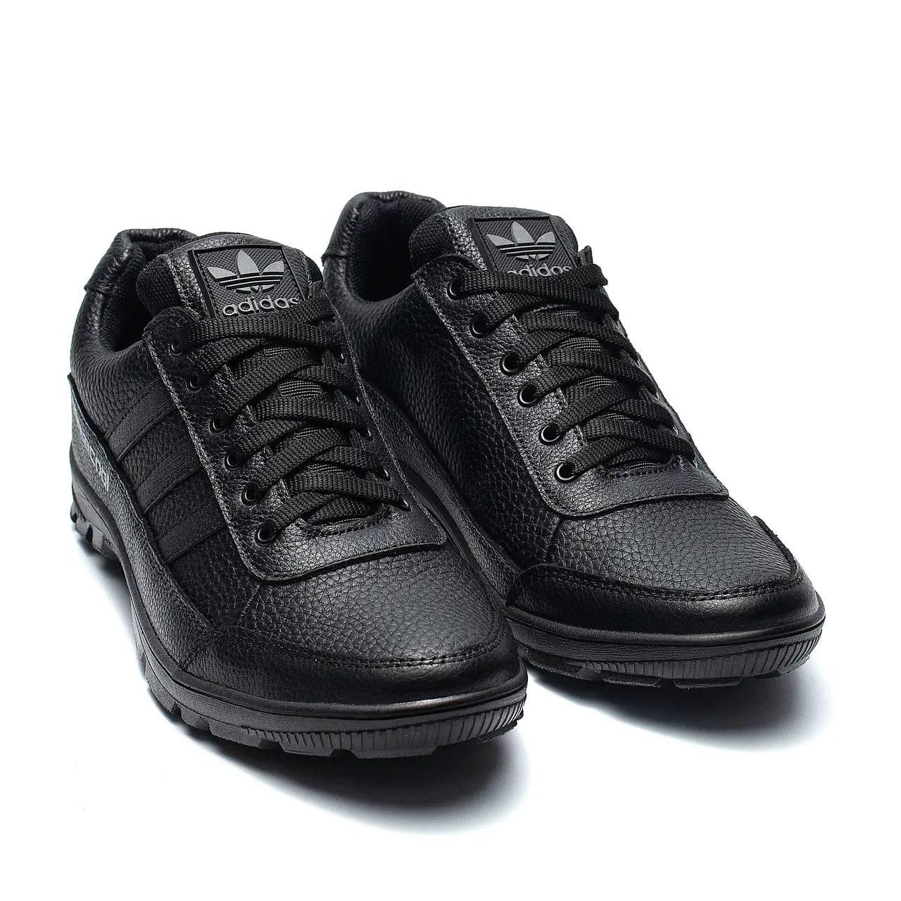 Чоловічі шкіряні чорні кросівки adidas climacool black, фото 1