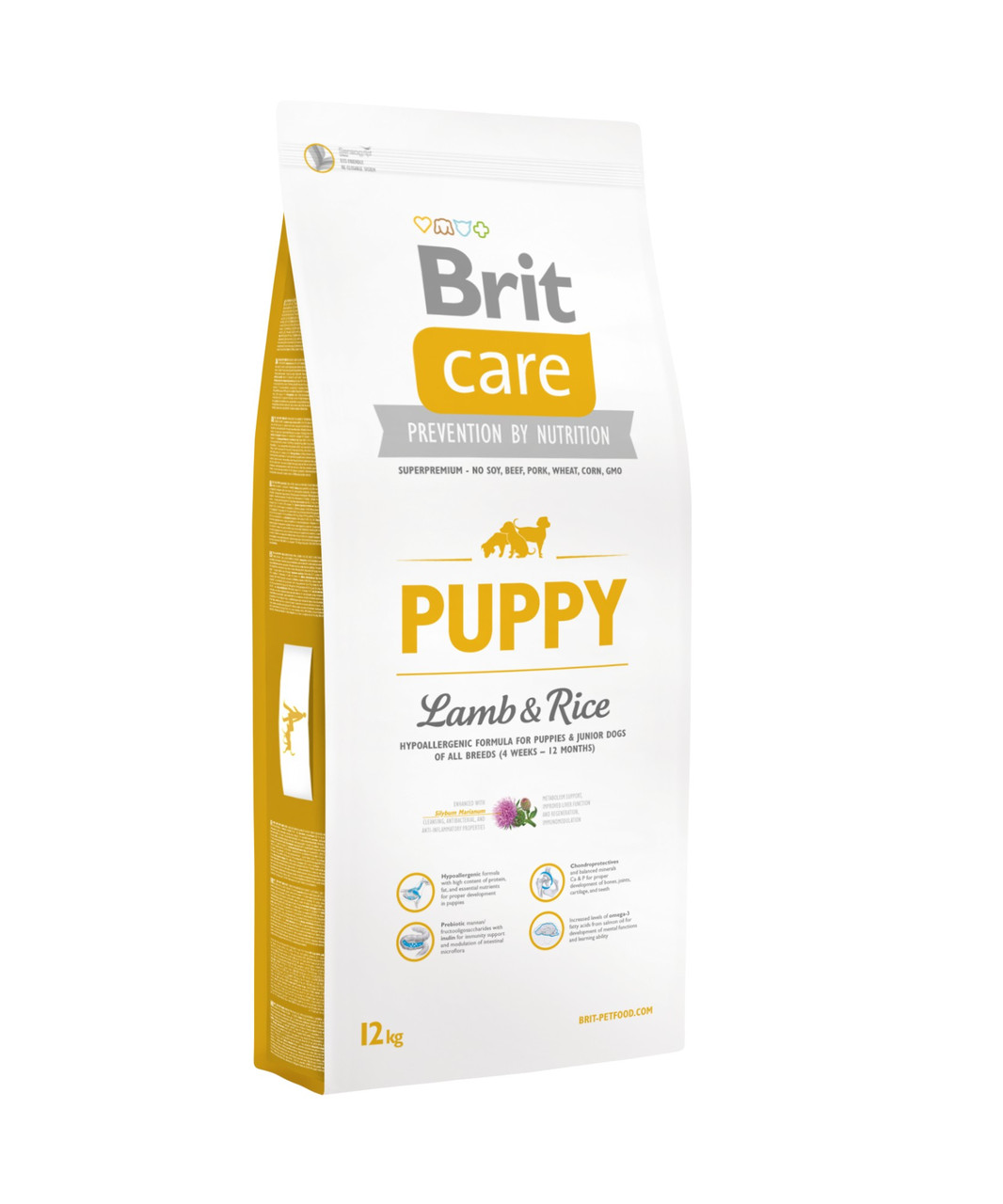 Сухий корм для цуценят всіх порід з ягняти гіпоалергенний 12 кг Brit Care Puppy All Breed Lamb & Rice
