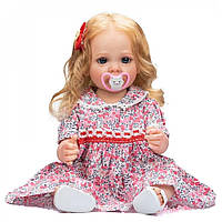 Силиконовая коллекционная кукла Reborn Doll Девочка Лили Полностью Анатомическая Высота 55 см ON, код: 7940084
