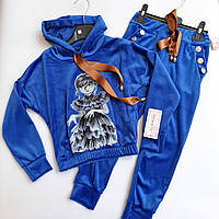 Спортивний дитячий костюм "Венсдей" синій