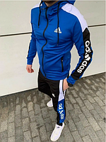 Чоловічий спортивний костюм  Аdidas повсякденний синій,Молодіжний спортивний костюм чоловічий демисезонний