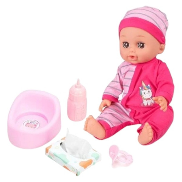 Іграшка Пупс інтерактивний 30см 12 звуків + аксесуари Vinyl Doll WZB8809-4, фото 1