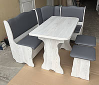 Комплект-кухонний Гамма аляска сірий (куток/стіл/2 таб)