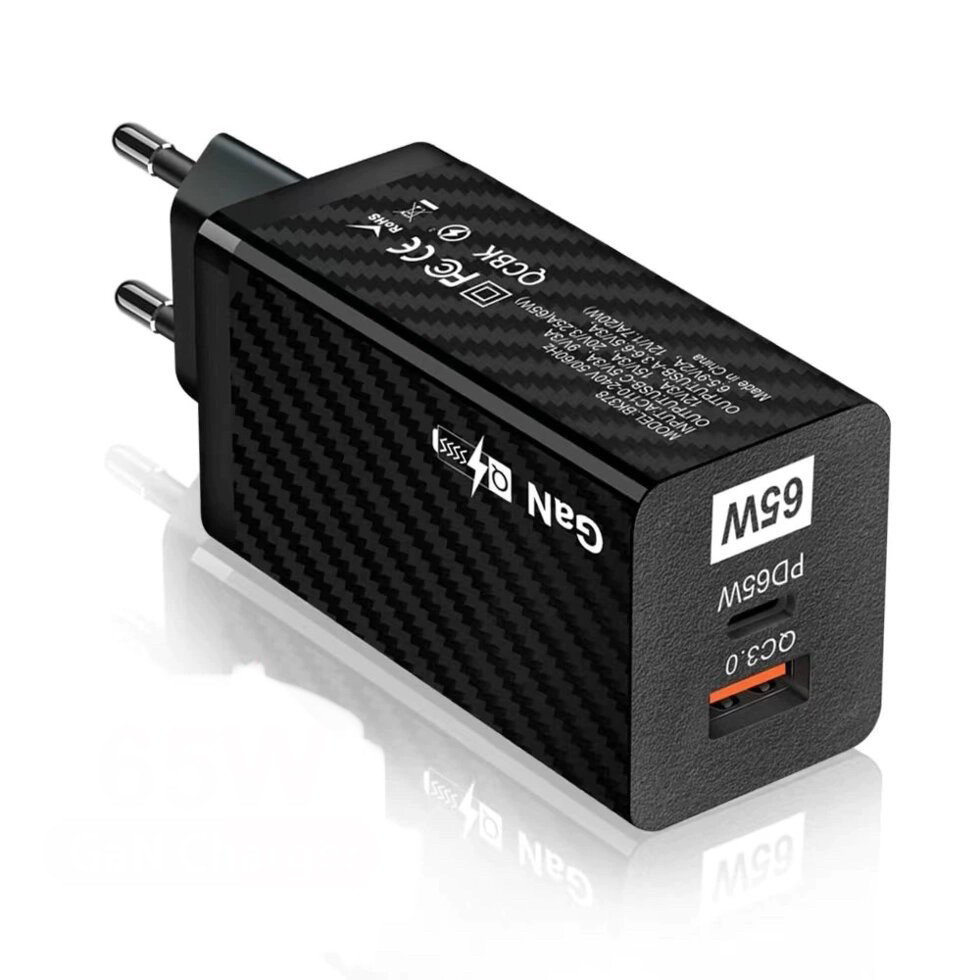 Зарядний пристрій GaN BK378 USB Type-C, 65 W, фото 1