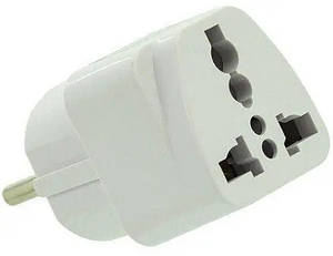 Перехідник AC на Євро A08, універсальний 10A (мідь) для всіх типів розеток Travel Adapter SP-008 білий новий