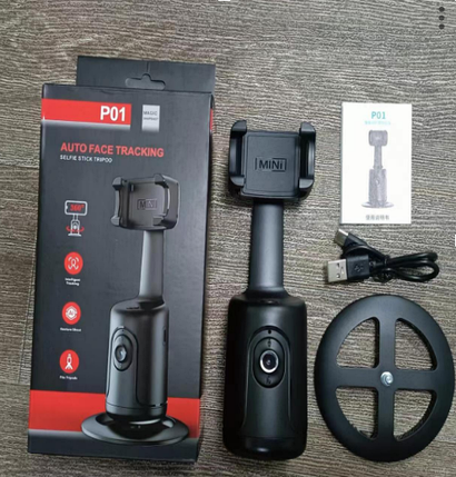 Розумний Монопод штатив для телефона настільний із датчиком стеження P01 AUTO FACE TRACKING SELFIE STICK TRIPOD, фото 1
