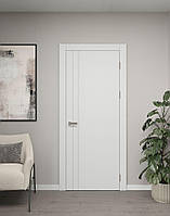 Комплект міжкімнатних дверей Ostium elite (2000х700 мм) " білий матовий М-6" з фурнітурою сатин