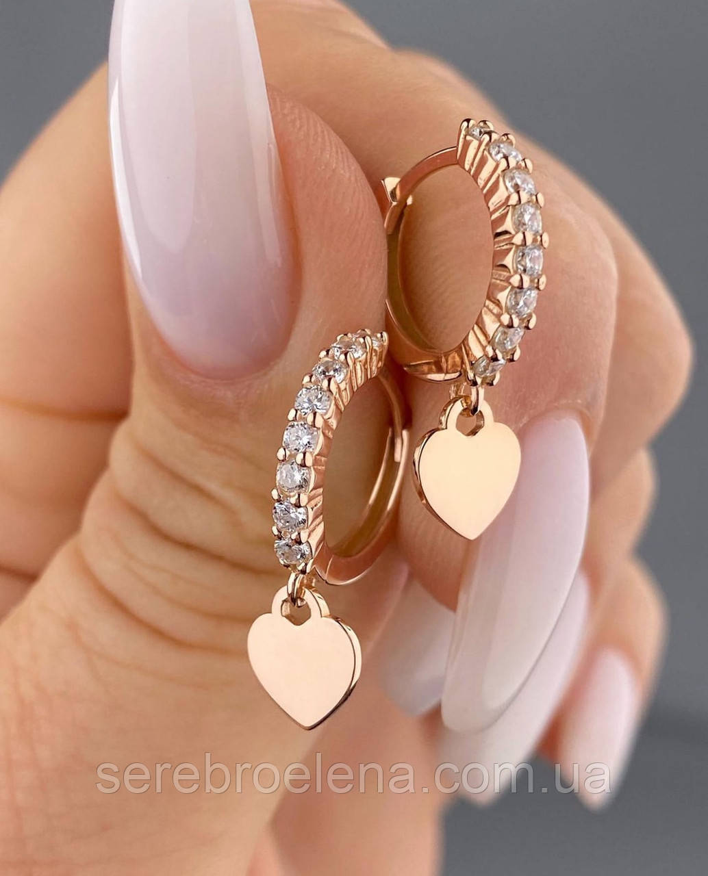 Срібні сережки з підвісками, ПОЗОЛОТА 1390.10п, фото 1