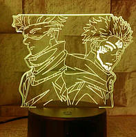 Акриловий 3D світильник - нічник Аніме Магічна битва Годжо Сатору та Ітадорі Юджі 1 колір
