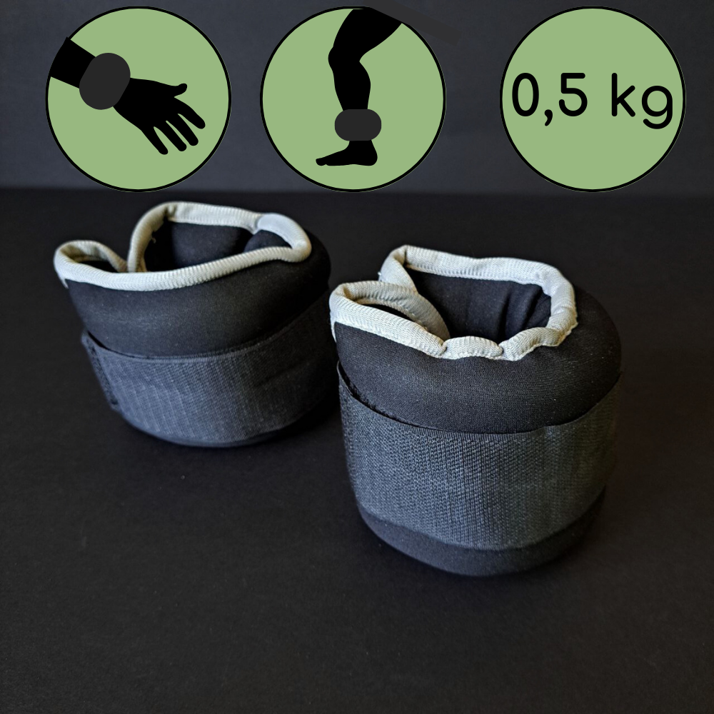 Обважнювачі-манжети для рук і ніг 2 шт по 0,5 кг Zelart Нейлон Чорний-сірий (FI-1302-1)