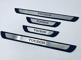 Накладки на пороги Hyundai Tucson 3 2016-2020 (Y-1 хром-пласт) TAN24