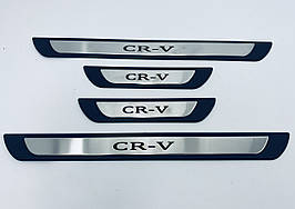 Накладки на пороги Honda CR-V 3 2007-2012 (хром-пласт) TAN24