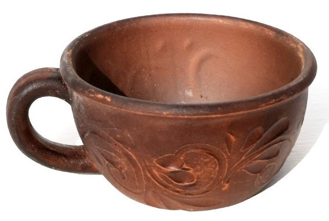 Чашка глиняна 100 мл чайна з червоної глини для приготування кави
