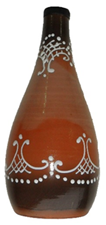 Пляшка глиняна 0,7л ручної роботи з червоної глини для вина та напоїв для грузинської української та східної кухні