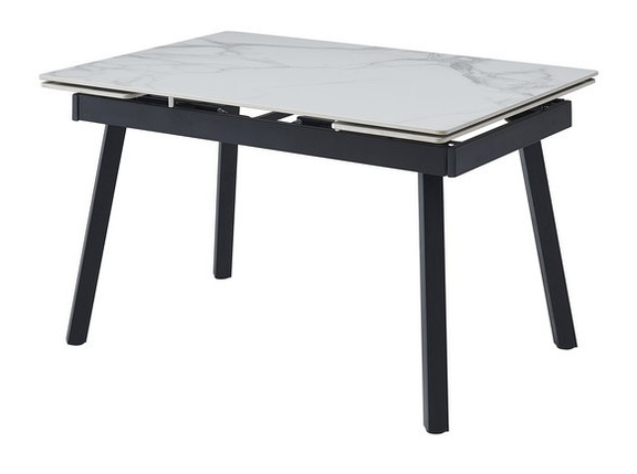 ТМ-88-1 стіл розкладний 120/180 глянцева кераміка вайт клауд + чорний TM Vetro Mebel, фото 2
