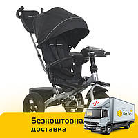 Велосипед трехколесный детский с родительской ручкой TURBO TRIKE MT 1007-1 Черный